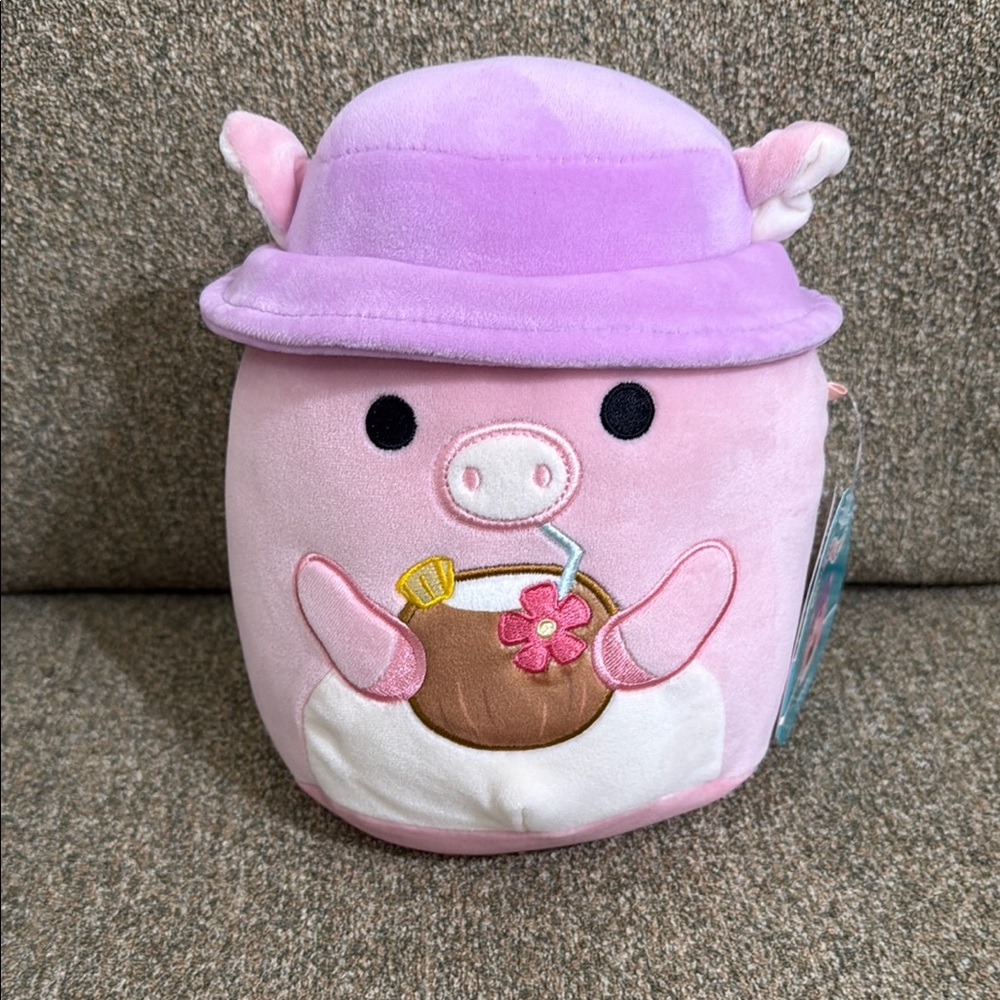 Squishmallows 8 inch Peter the Pig with Hat and Coco Frio 2024 NEW
